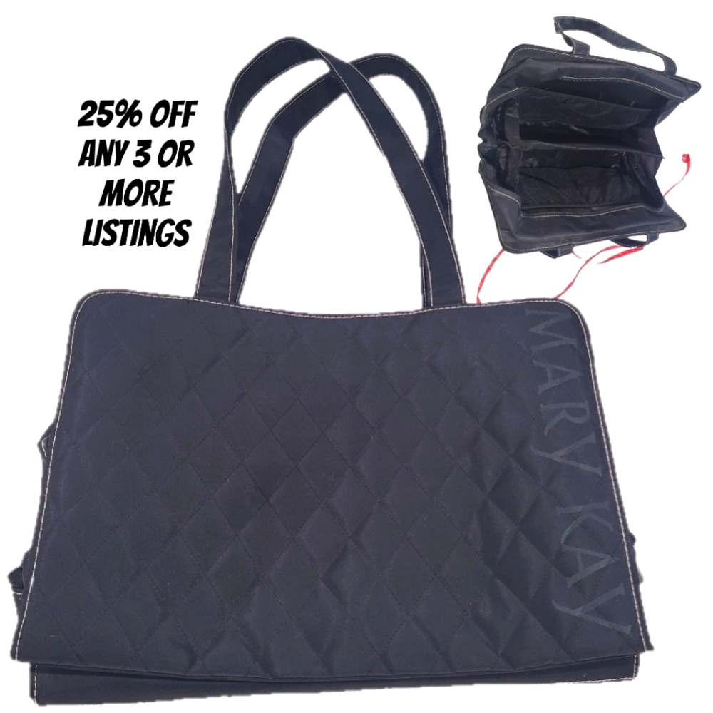 Mary Kay Black Tote Bag Double Handle Carryall Handbag Briefcase Zippy Weekender